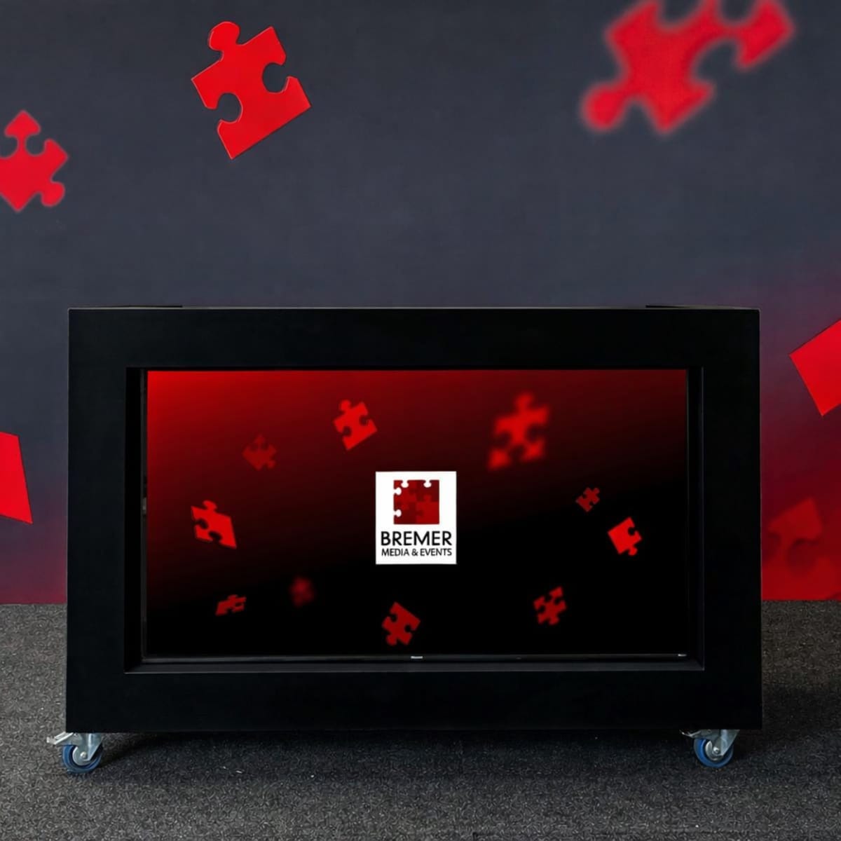 DJ Booth Zwart met monitor (vierkant)