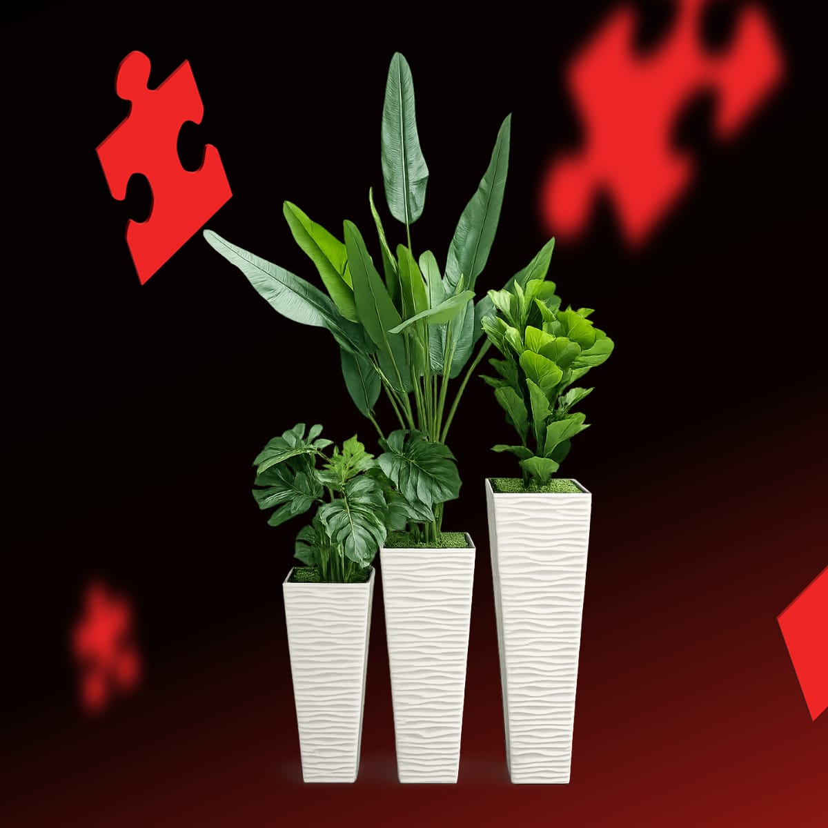 Kunstplant in pot (wit)