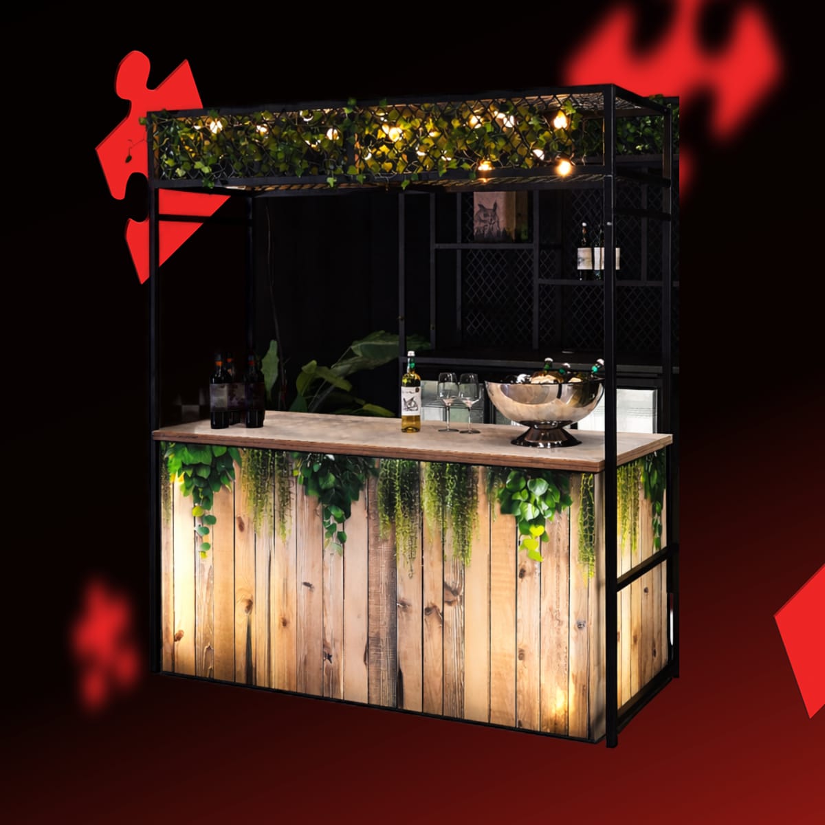 Buffetbar industrial met spanframe