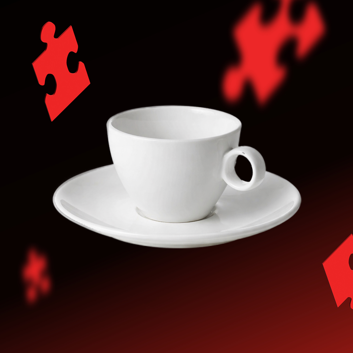 Koffiekop met schotel 23cl wit